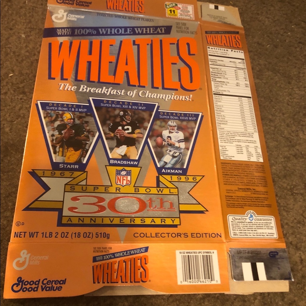 30th Anniversary Super Bowl Wheaties box